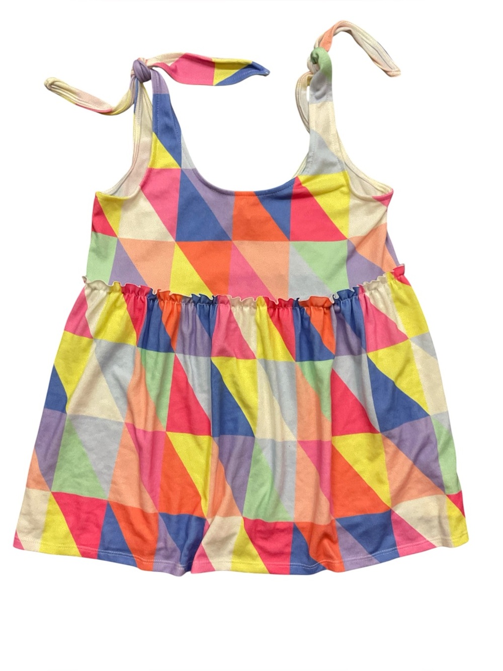 BIBI Multi Color Block Brushed Tied Ribbon Top - Picture 6 of 12